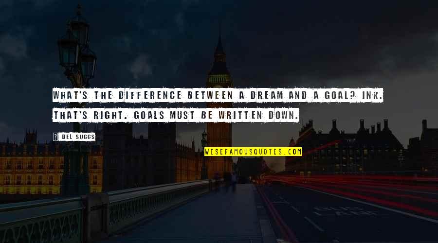 Setting Goals Motivational Quotes By Del Suggs: What's the difference between a dream and a