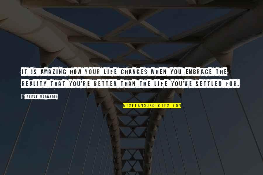 Settled Quotes By Steve Maraboli: It is amazing how your life changes when