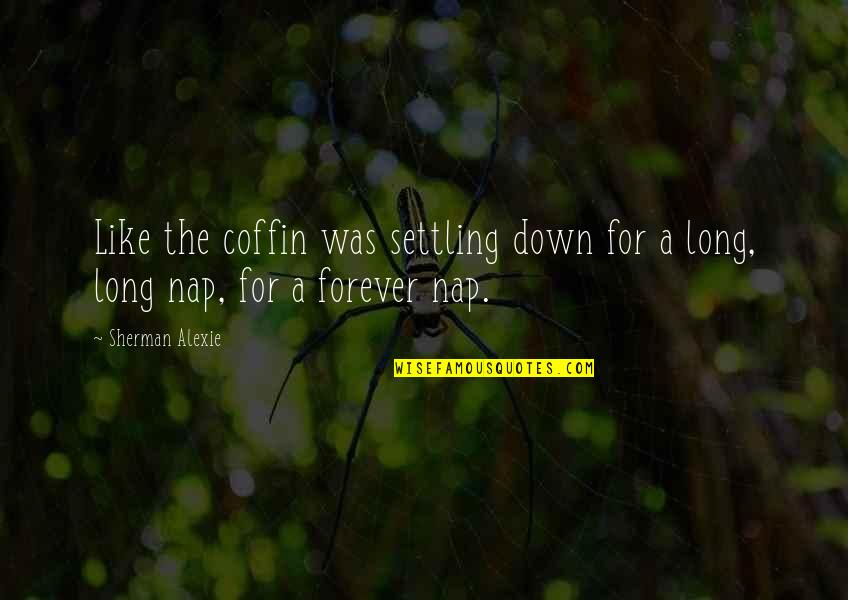 Settling Down Quotes By Sherman Alexie: Like the coffin was settling down for a