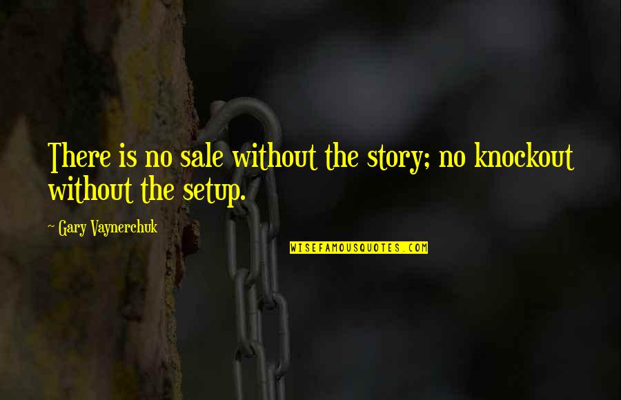 Setups Quotes By Gary Vaynerchuk: There is no sale without the story; no