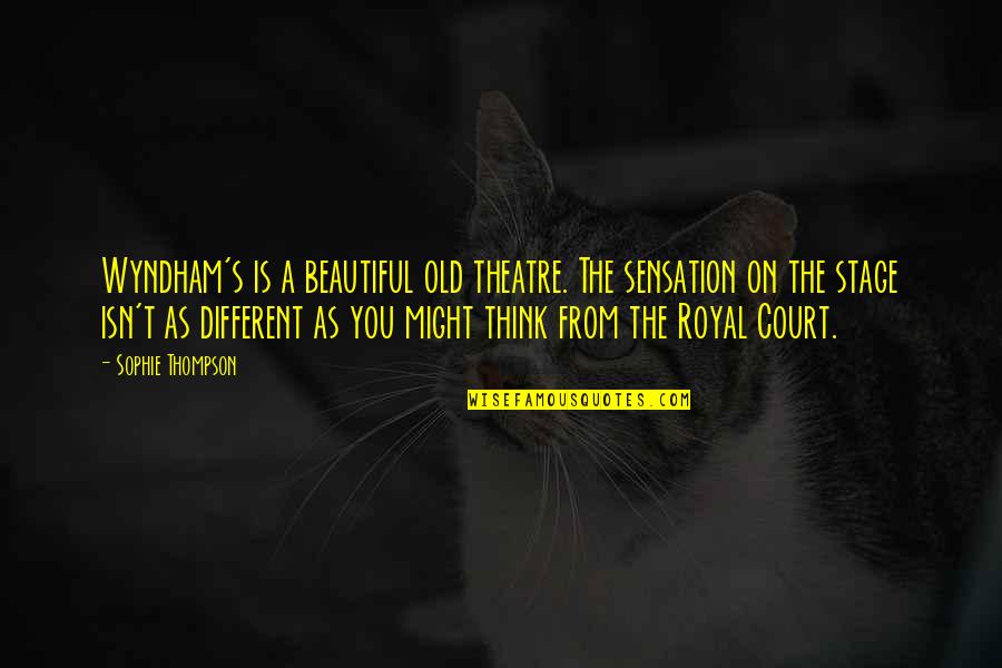 Sevemezsin Ahmet Quotes By Sophie Thompson: Wyndham's is a beautiful old theatre. The sensation