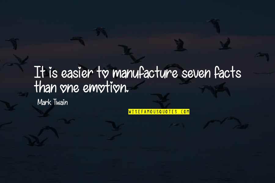 Seven Quotes By Mark Twain: It is easier to manufacture seven facts than