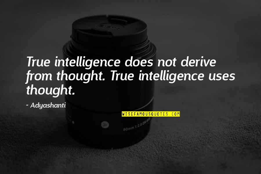 Seven Tears Into The Sea Quotes By Adyashanti: True intelligence does not derive from thought. True
