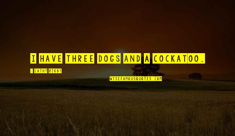 Seventeenth Bday Quotes By Cathy Rigby: I have three dogs and a cockatoo.