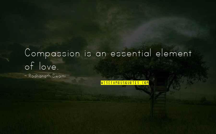 Seventh Seal Movie Quotes By Radhanath Swami: Compassion is an essential element of love.