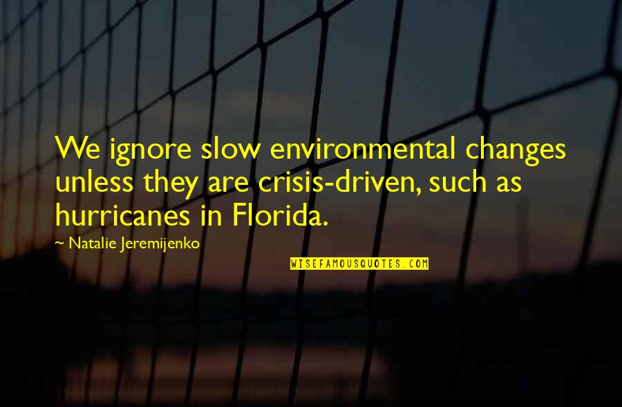 Severino Reyes Quotes By Natalie Jeremijenko: We ignore slow environmental changes unless they are