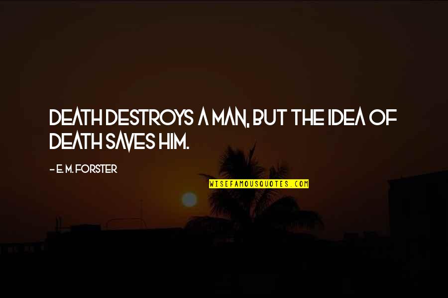 Sevgiylebeslenin Quotes By E. M. Forster: Death destroys a man, but the idea of Sevgiylebeslenin Quotes By E. M. Forster: Death destroys a man, but the idea of
