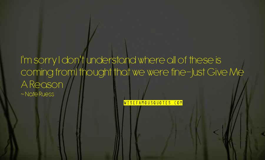 Sevisme Quotes By Nate Ruess: I'm sorry I don't understand where all of Sevisme Quotes By Nate Ruess: I'm sorry I don't understand where all of