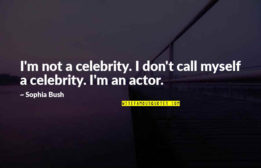 Sevmekten Kim Quotes By Sophia Bush: I'm not a celebrity. I don't call myself