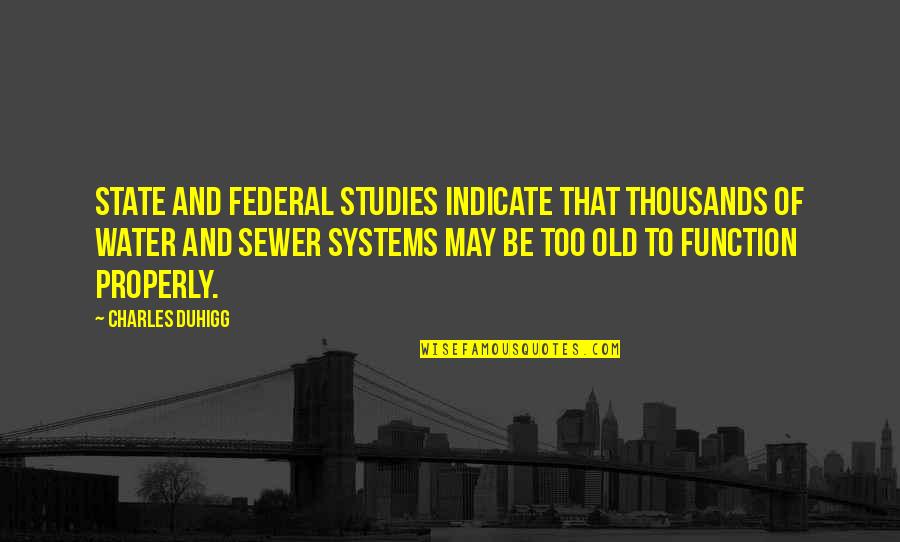 Sewer Quotes By Charles Duhigg: State and federal studies indicate that thousands of