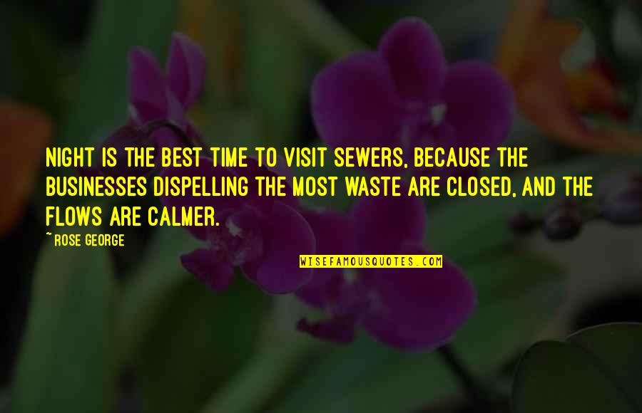 Sewers Quotes By Rose George: Night is the best time to visit sewers,
