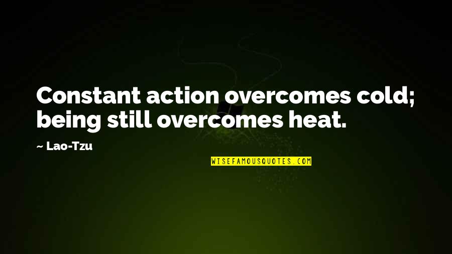 Sewing Quilting Quotes By Lao-Tzu: Constant action overcomes cold; being still overcomes heat.