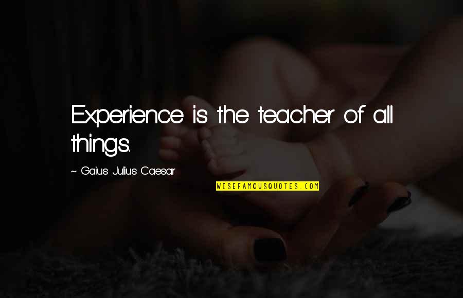 Sexist Moffat Quotes By Gaius Julius Caesar: Experience is the teacher of all things.