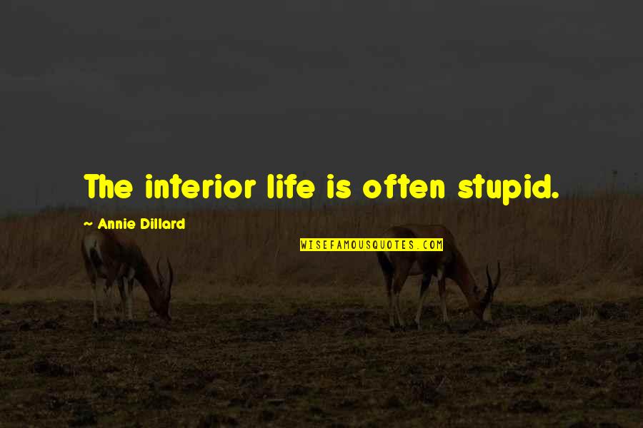 Sexual Arousal Quotes By Annie Dillard: The interior life is often stupid.