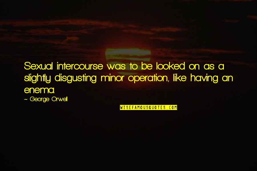 Sexual Intercourse Quotes By George Orwell: Sexual intercourse was to be looked on as
