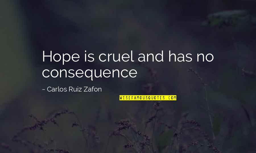 Sfarma Piatra Quotes By Carlos Ruiz Zafon: Hope is cruel and has no consequence