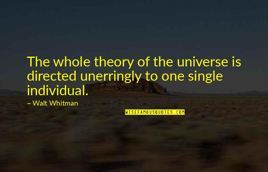 Sfintii Quotes By Walt Whitman: The whole theory of the universe is directed