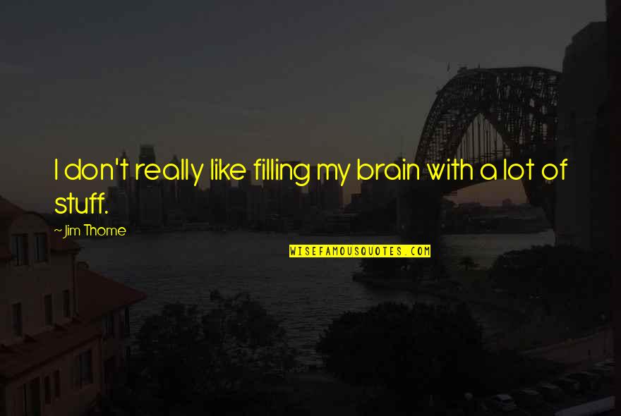 Sfioratore Quotes By Jim Thome: I don't really like filling my brain with