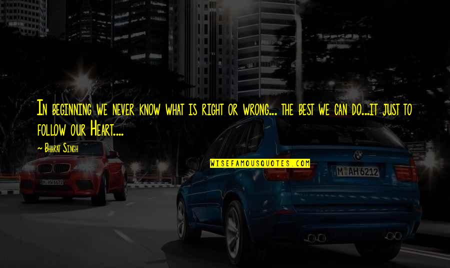 Sformato Di Quotes By Bharat Singh: In beginning we never know what is right Sformato Di Quotes By Bharat Singh: In beginning we never know what is right