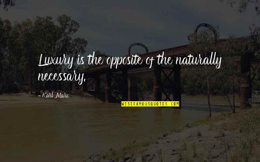 Sgarbi Sindaco Quotes By Karl Marx: Luxury is the opposite of the naturally necessary.