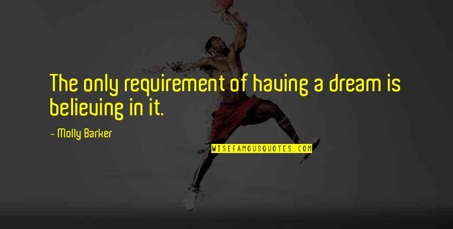 Sgarbossas Criteria Quotes By Molly Barker: The only requirement of having a dream is Sgarbossas Criteria Quotes By Molly Barker: The only requirement of having a dream is
