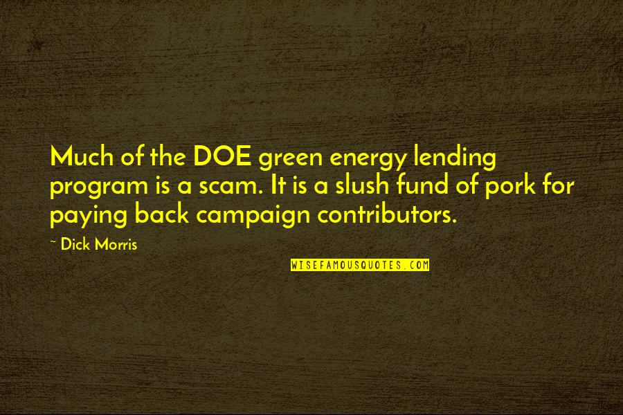 Sgt Gunnery Hartman Quotes By Dick Morris: Much of the DOE green energy lending program Sgt Gunnery Hartman Quotes By Dick Morris: Much of the DOE green energy lending program