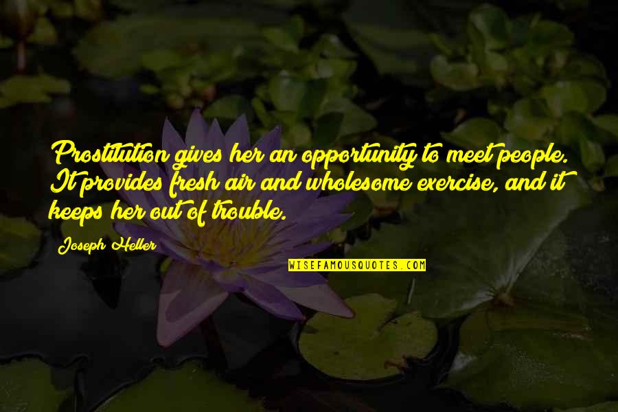 Shadae Music Quotes By Joseph Heller: Prostitution gives her an opportunity to meet people. Shadae Music Quotes By Joseph Heller: Prostitution gives her an opportunity to meet people.