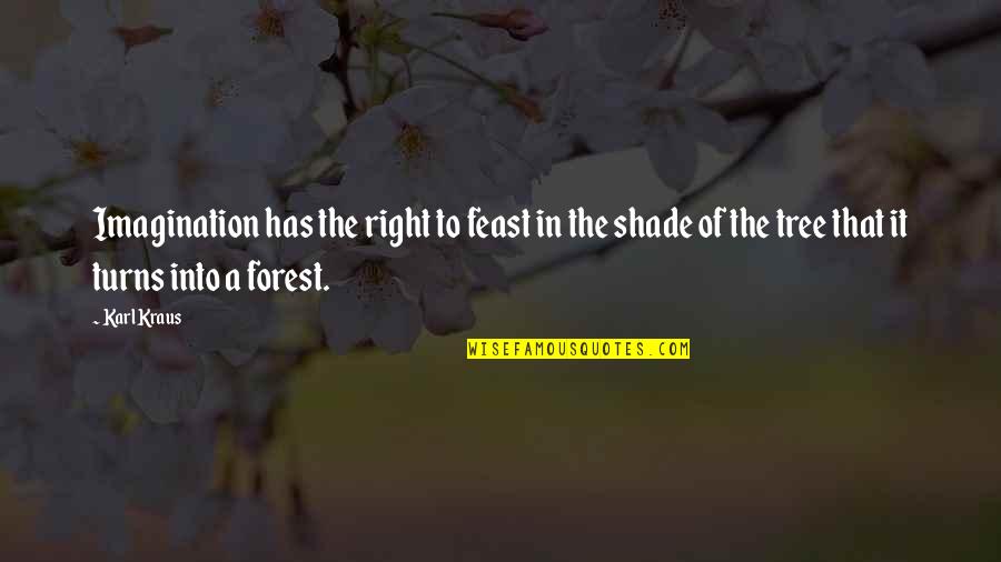 Shade Tree Quotes By Karl Kraus: Imagination has the right to feast in the