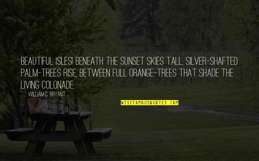 Shade Trees Quotes By William C. Bryant: Beautiful isles! beneath the sunset skies tall, silver-shafted