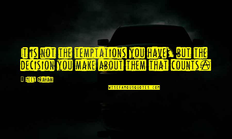 Shades Of Temptation Quotes By Billy Graham: It is not the temptations you have, but Shades Of Temptation Quotes By Billy Graham: It is not the temptations you have, but