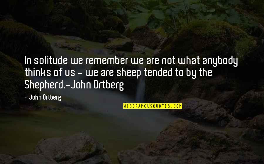 Shades Quotes And Quotes By John Ortberg: In solitude we remember we are not what