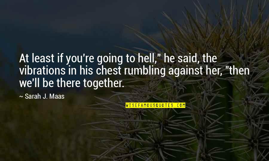Shadough Quotes By Sarah J. Maas: At least if you're going to hell," he Shadough Quotes By Sarah J. Maas: At least if you're going to hell," he
