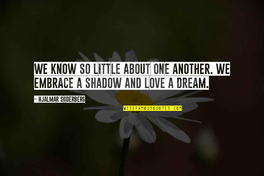Shadow And Love Quotes By Hjalmar Soderberg: We know so little about one another. We Shadow And Love Quotes By Hjalmar Soderberg: We know so little about one another. We