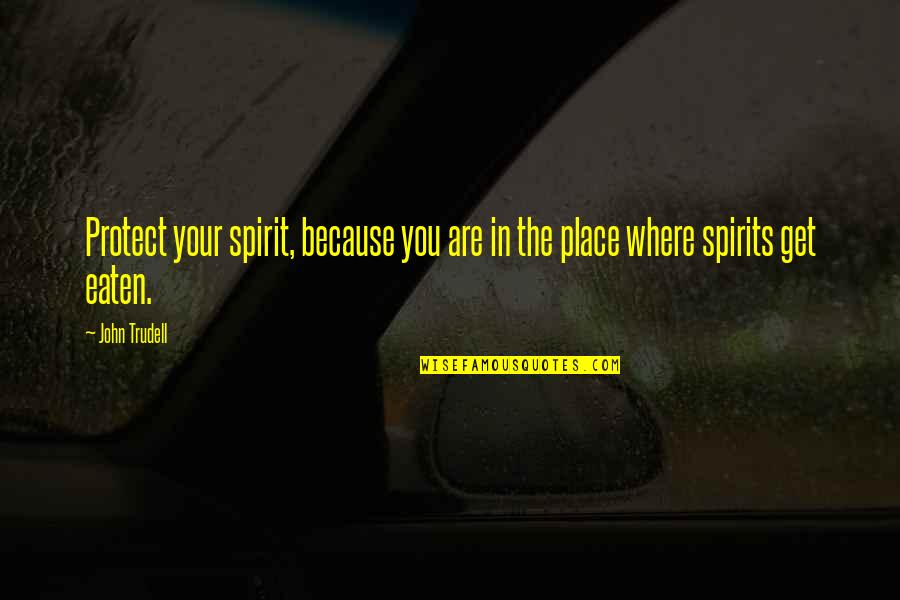 Shadow Of Mordor Funny Uruk Quotes By John Trudell: Protect your spirit, because you are in the