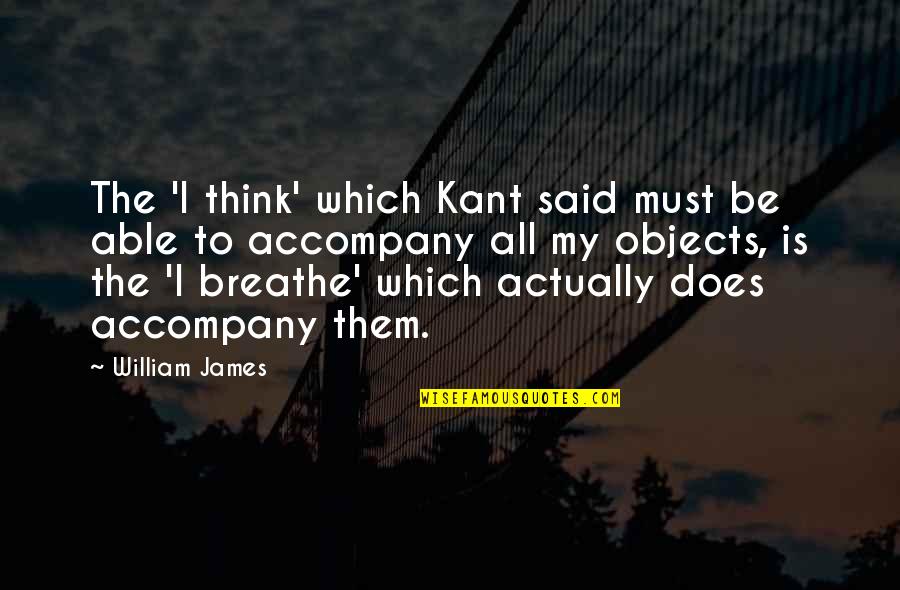 Shadow Of The Torturer Quotes By William James: The 'I think' which Kant said must be