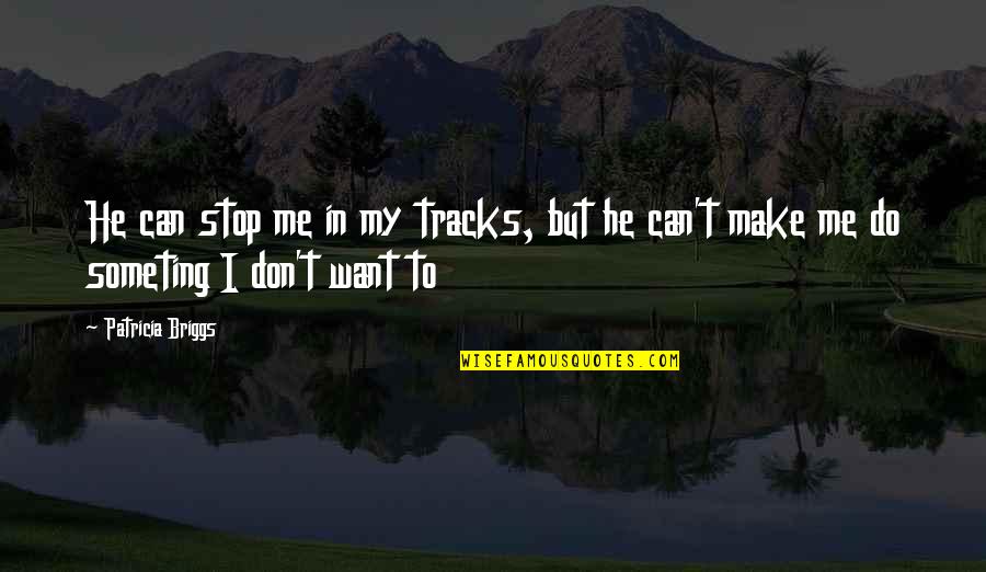 Shadow Rider Quotes By Patricia Briggs: He can stop me in my tracks, but
