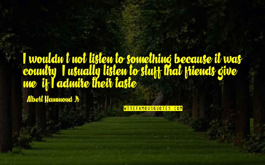Shadowblade Darksaber Quotes By Albert Hammond Jr.: I wouldn't not listen to something because it