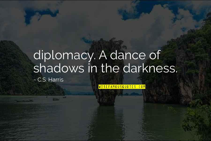 Shadows And Darkness Quotes By C.S. Harris: diplomacy. A dance of shadows in the darkness.