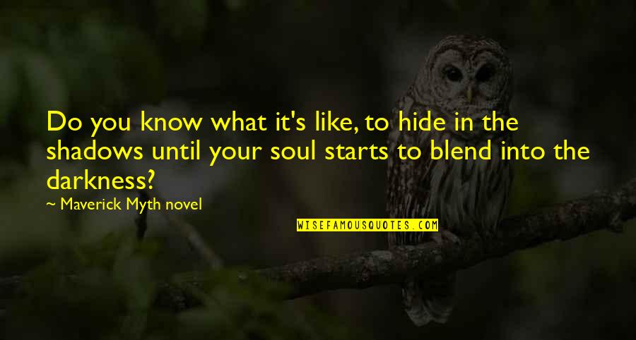 Shadows And Darkness Quotes By Maverick Myth Novel: Do you know what it's like, to hide