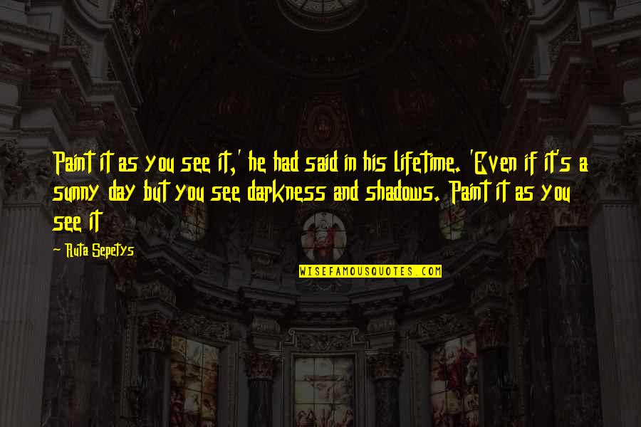 Shadows And Darkness Quotes By Ruta Sepetys: Paint it as you see it,' he had