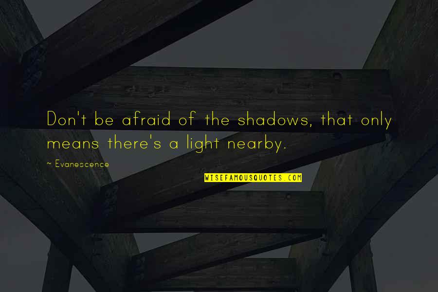 Shadows Of Life Quotes By Evanescence: Don't be afraid of the shadows, that only