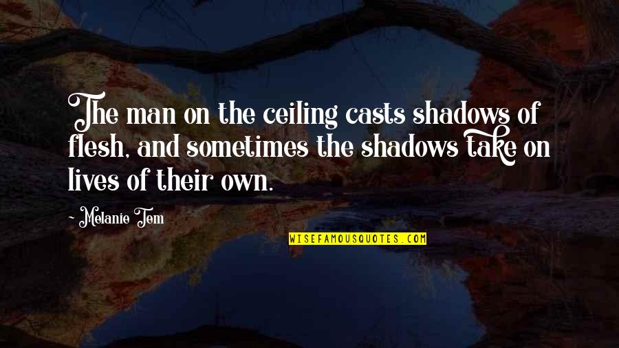 Shadows Of Man Quotes By Melanie Tem: The man on the ceiling casts shadows of