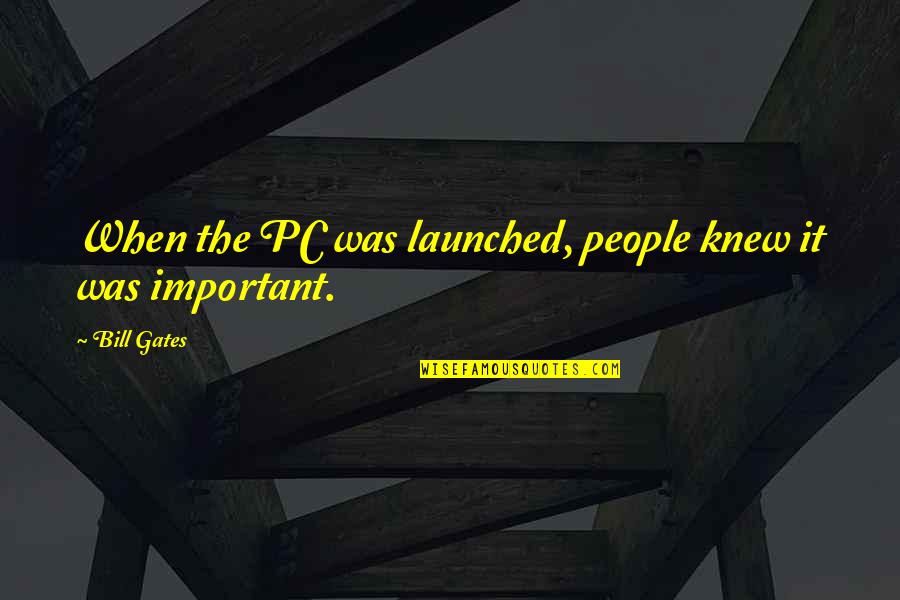 Shadowstorm Quotes By Bill Gates: When the PC was launched, people knew it