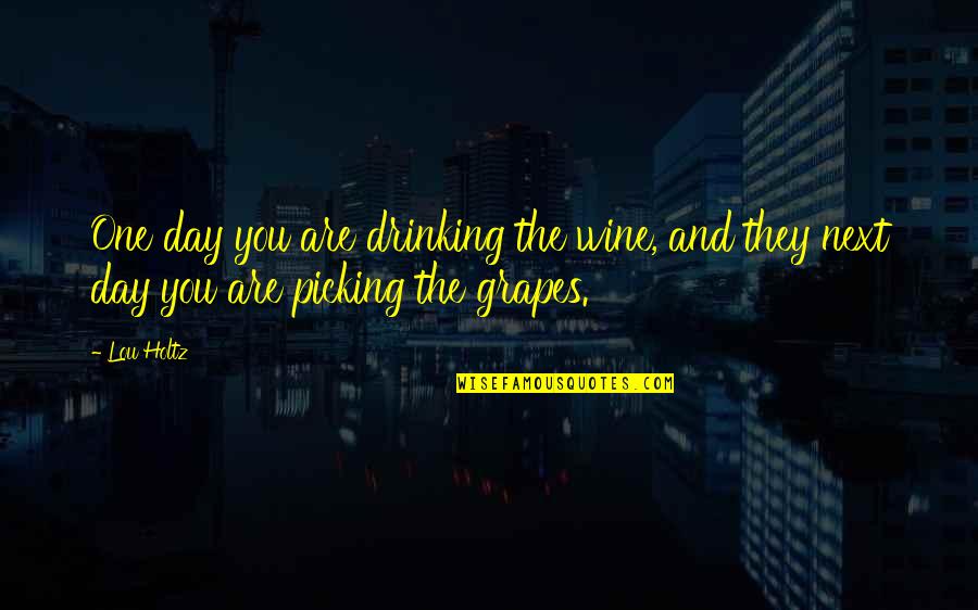 Shadwick Metal Locker Quotes By Lou Holtz: One day you are drinking the wine, and
