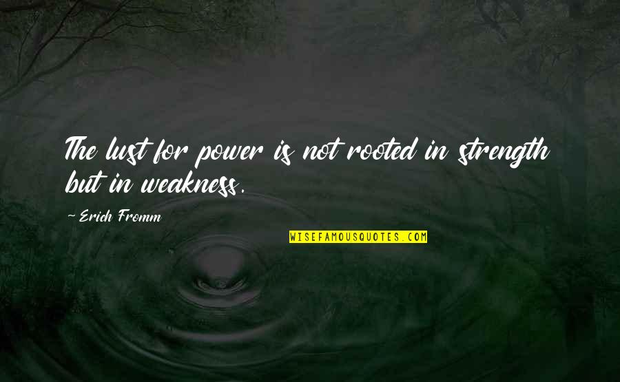 Shaeen Airline Quotes By Erich Fromm: The lust for power is not rooted in