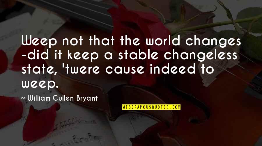 Shaffari Quotes By William Cullen Bryant: Weep not that the world changes -did it