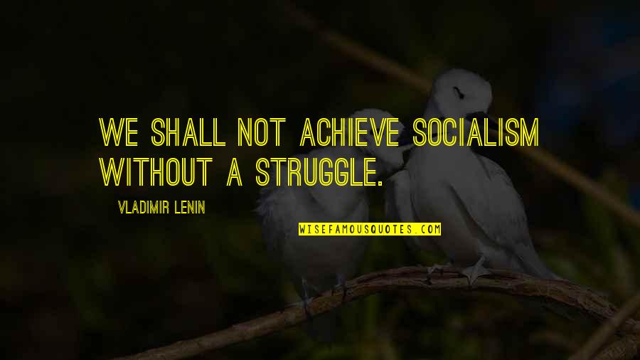 Shafique Keshavjee Quotes By Vladimir Lenin: We shall not achieve socialism without a struggle.