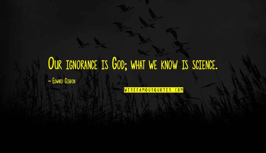 Shaggers Quotes By Edward Gibbon: Our ignorance is God; what we know is