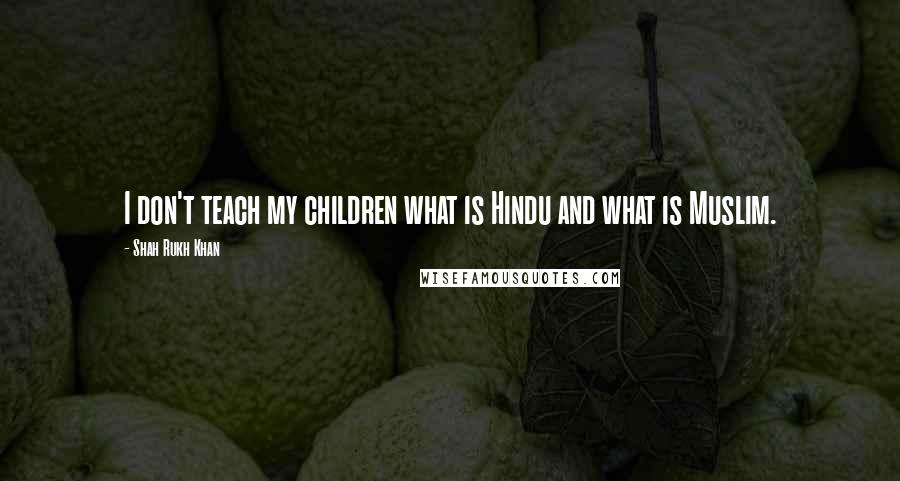 Shah Rukh Khan quotes: I don't teach my children what is Hindu and what is Muslim.