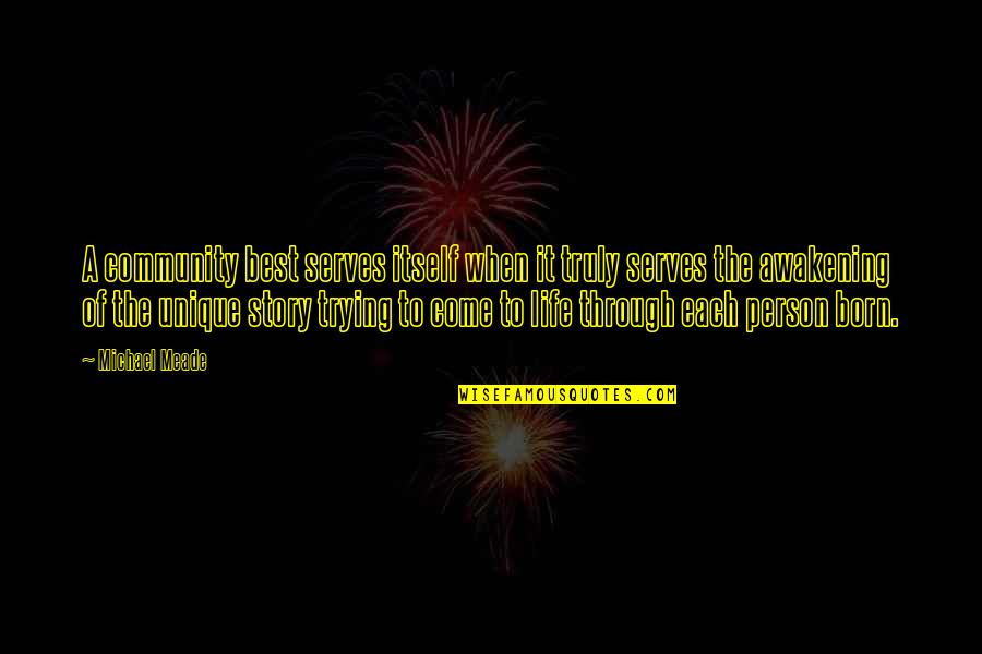 Shah Shams Quotes By Michael Meade: A community best serves itself when it truly